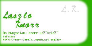 laszlo knorr business card